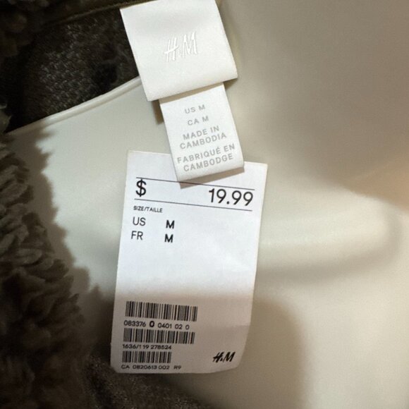 H&M Olive Green Sherpa Fleece Pullover NWT - Picture 8 of 11